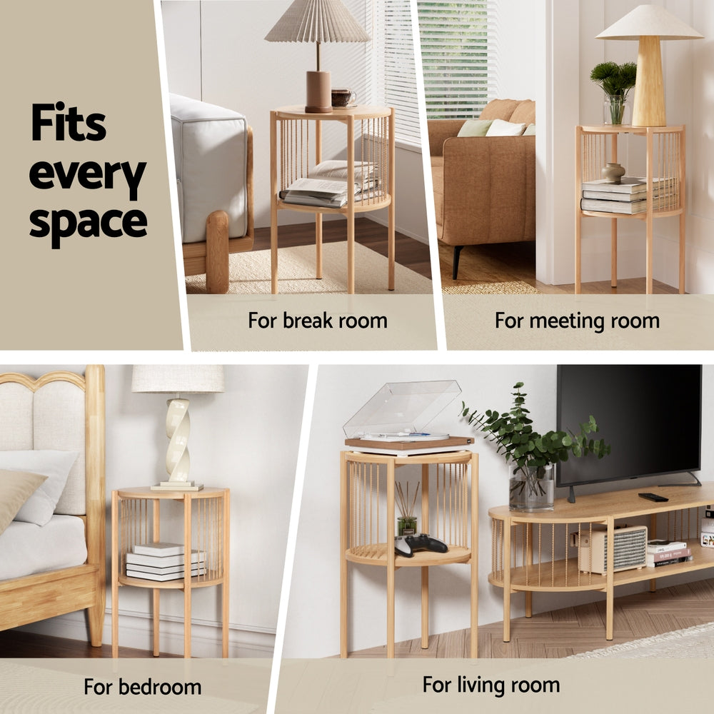 Coffee Table 2-Tier Round Wood