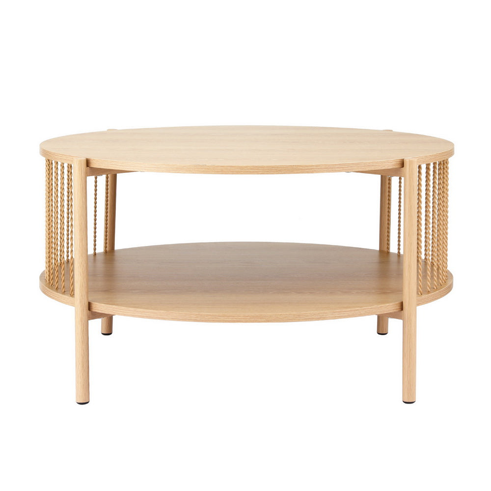 Coffee Table 2-Tier Round Wood