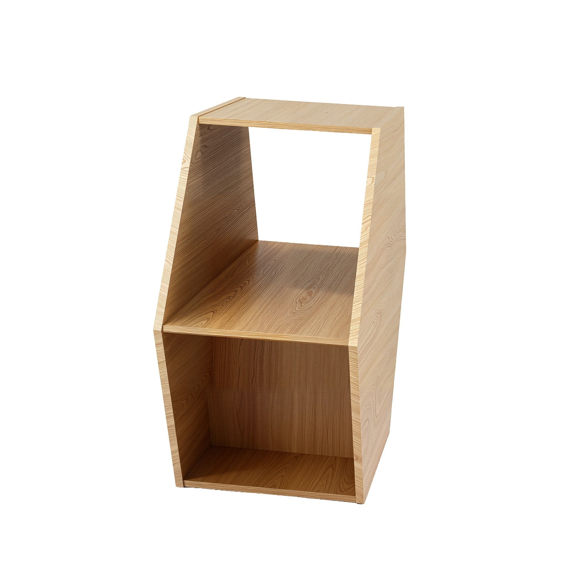 Coffee Table Hexagonal Center Table with Open Storage 2-Way Display Side Table Wood