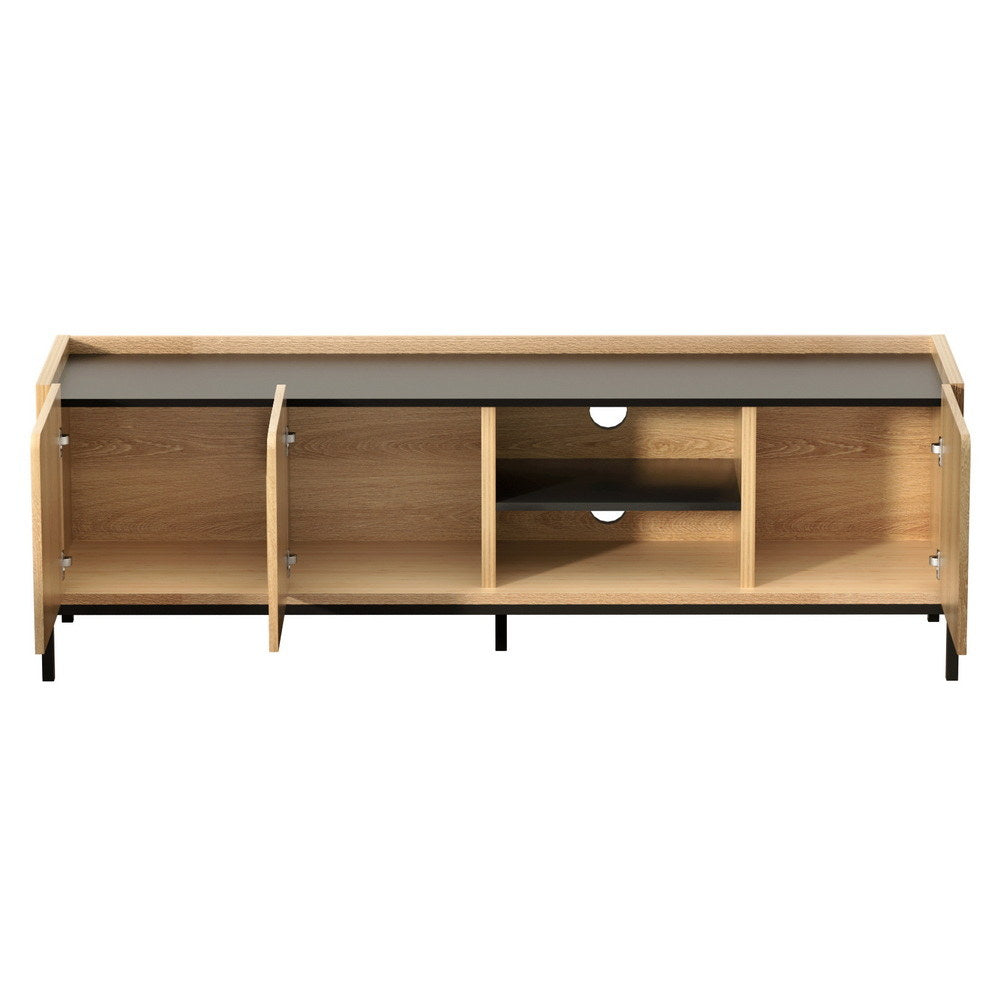 TV Unit Entertainment Unit Storage Cabinet Shelf 160cm Pine