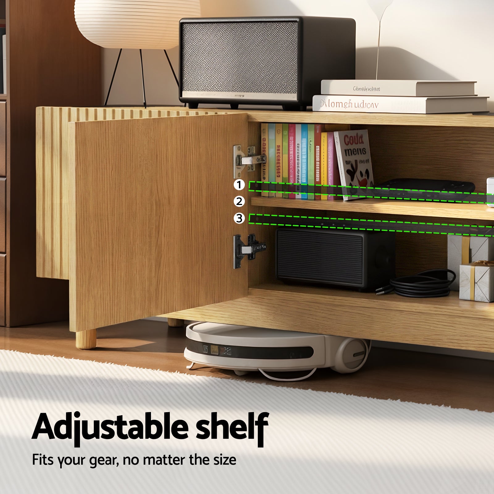 TV Entertainment Storage Unit 180cm - Pine