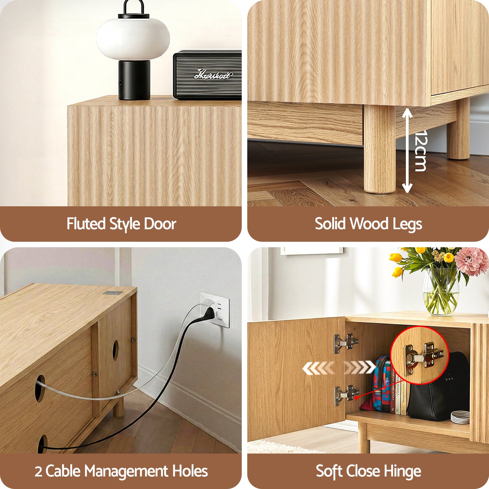 TV Entertainment Storage Unit 180cm - Pine