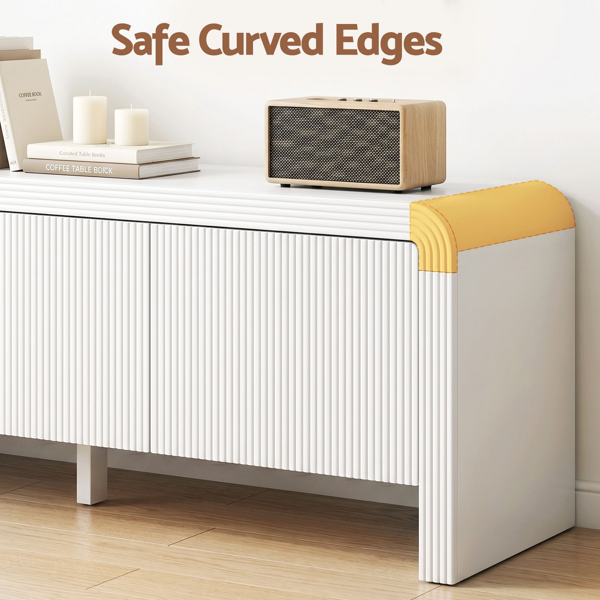 TV Unit Entertainment Unit Storage Cabinet 180cm White