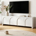 TV Unit Entertainment Unit Storage Cabinet Adjustable Shelf 180cm White