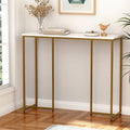 Console Table Marble Effect White&Gold
