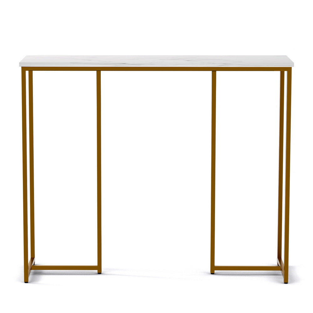 Console Table Marble Effect White&Gold