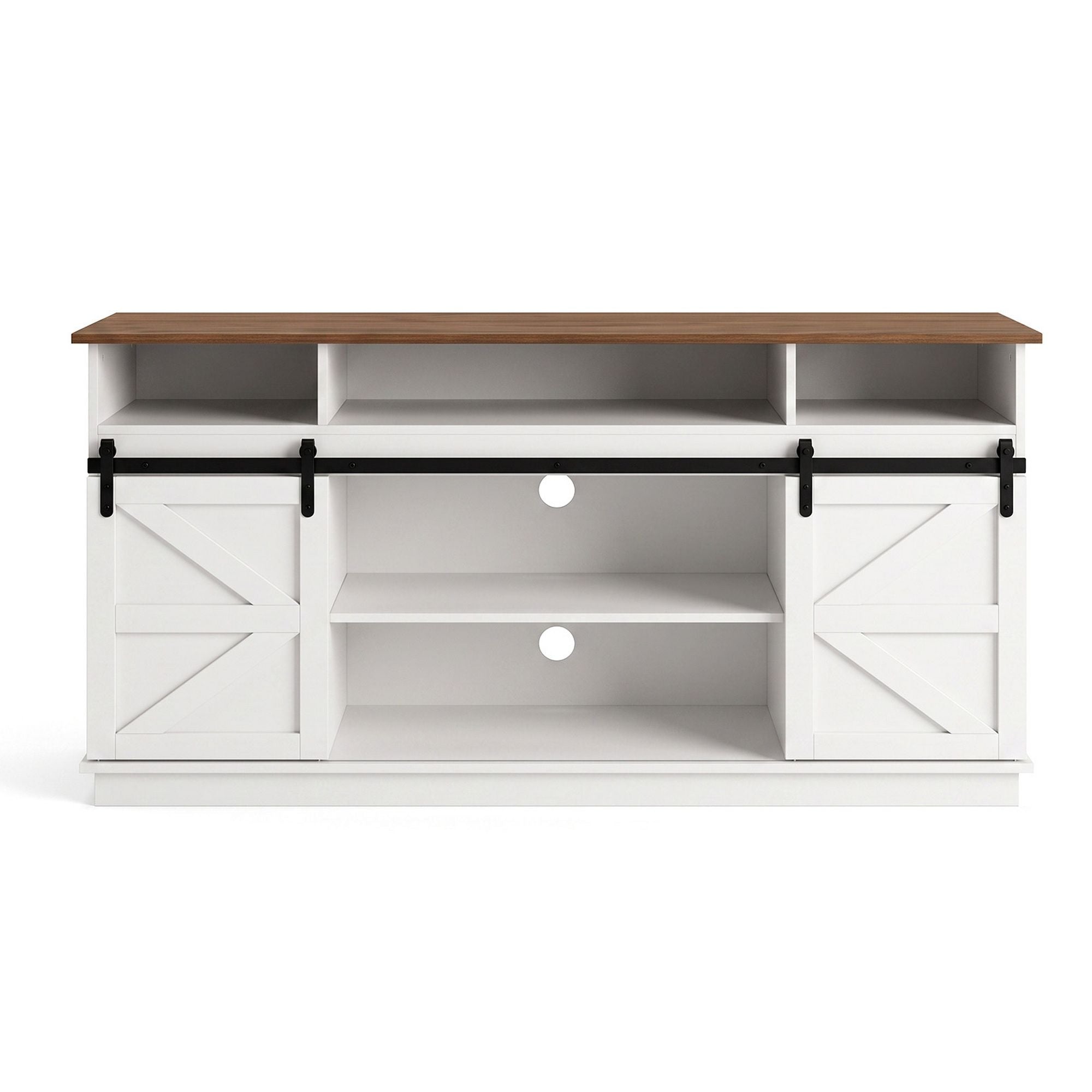 Buffet Sideboard Cabinet 150cm 3-Tier Kitchen Storage Sliding Doors White