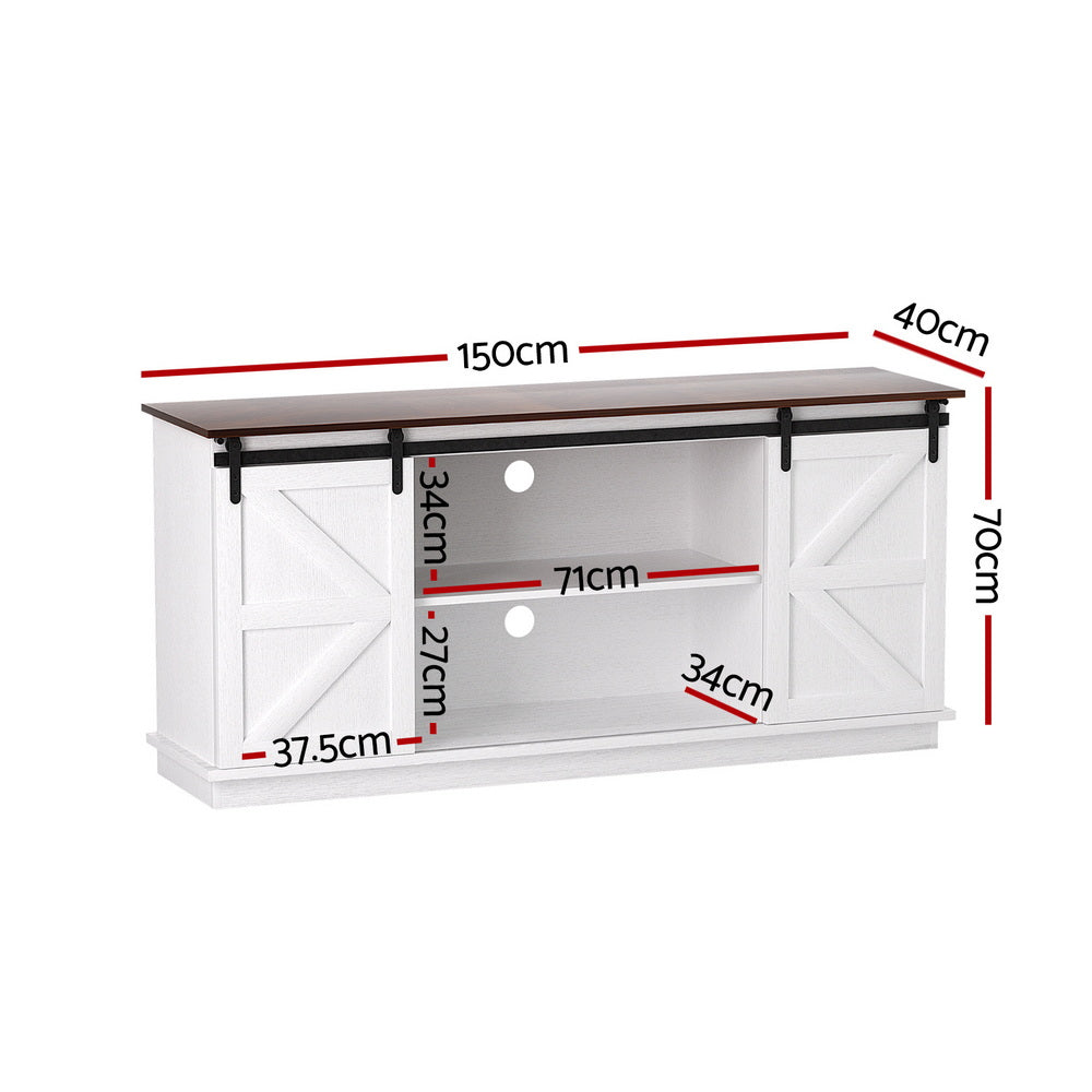 Buffet Sideboard Storage Cabinet Kitchen Cupboard Sliding Doors White