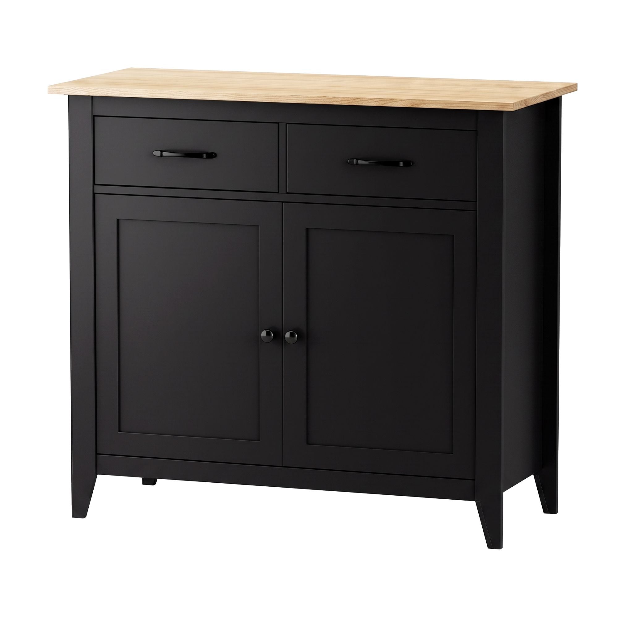 Buffet Sideboard Cabinet Kitchen Storage Cupboard Pantry 2 Drawers Black