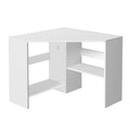 Corner Computer Desk Shelves CPU Stand L-shape Home Office Workstation Desks