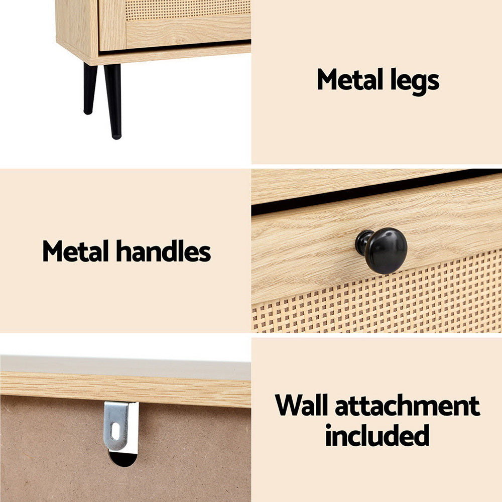 Shoe Rack Cabinet with 3 Flip-Out Drawers – Pine