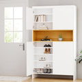 Shoe Rack Storage Cabinet 9 Tiers ‚Äì White & Pine