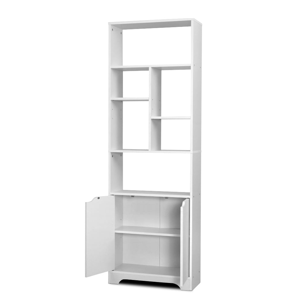 Bookshelf with Cabinet GINA 8-Shelf Display Unit - White