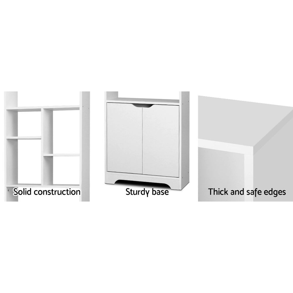 Bookshelf with Cabinet GINA 8-Shelf Display Unit - White