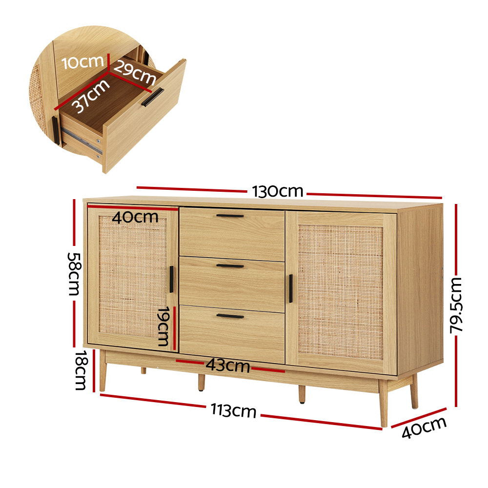 Rattan Buffet Sideboard - BRIONY Oak