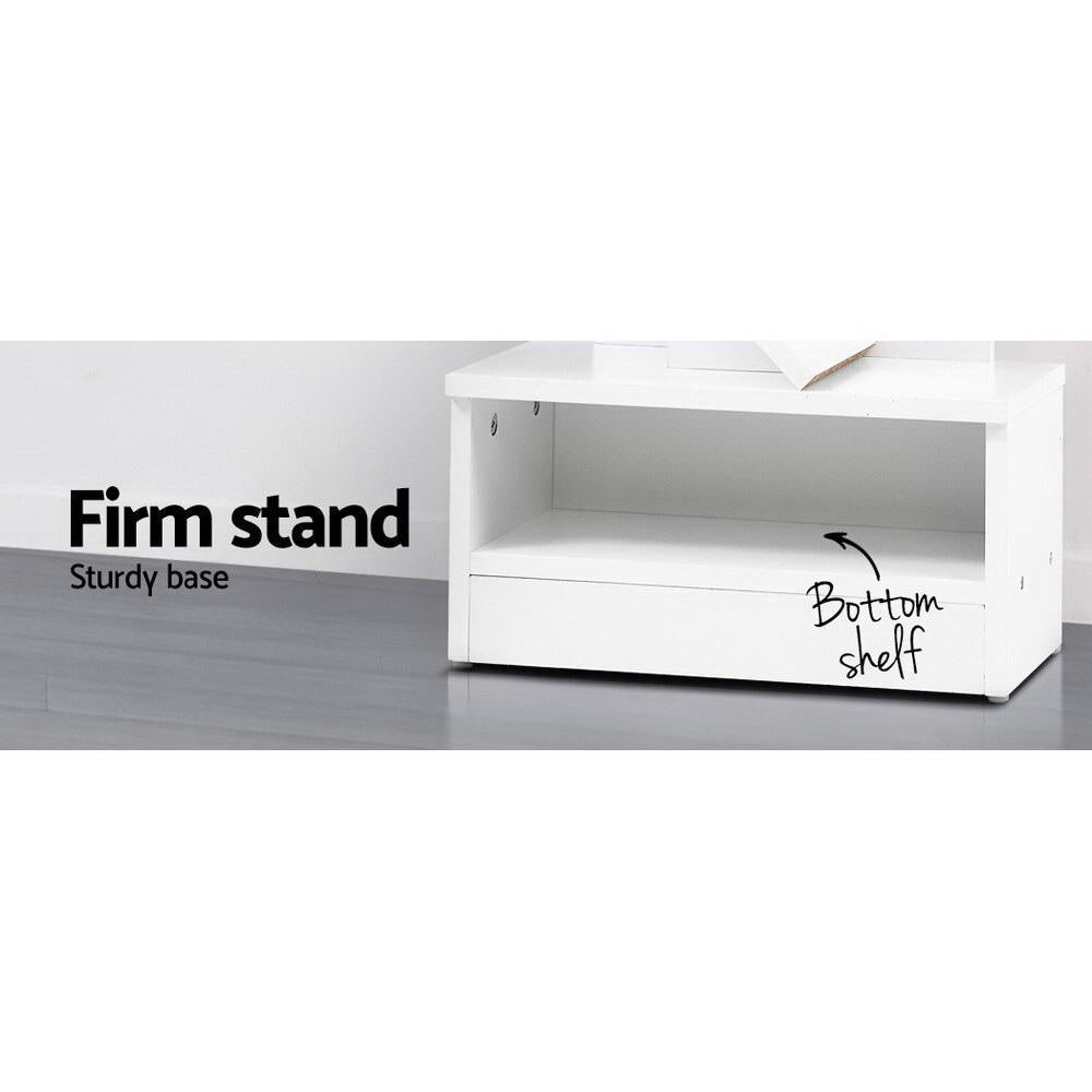 Tree Bookshelf 7 Tiers with Sturdy Base and Wide Backboard - White