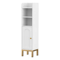2X Bathroom Storage Cabinet Floor Organizer Toilet Corner Adjustable Shelf with Door White