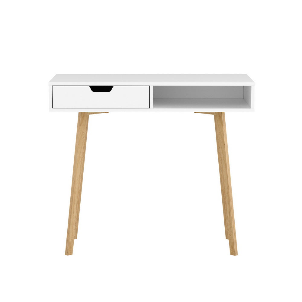 Computer Desk Drawer Cabinet Shelf White 90CM