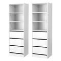 2x Chest of 3 Drawers Tallboy Cabinet White
