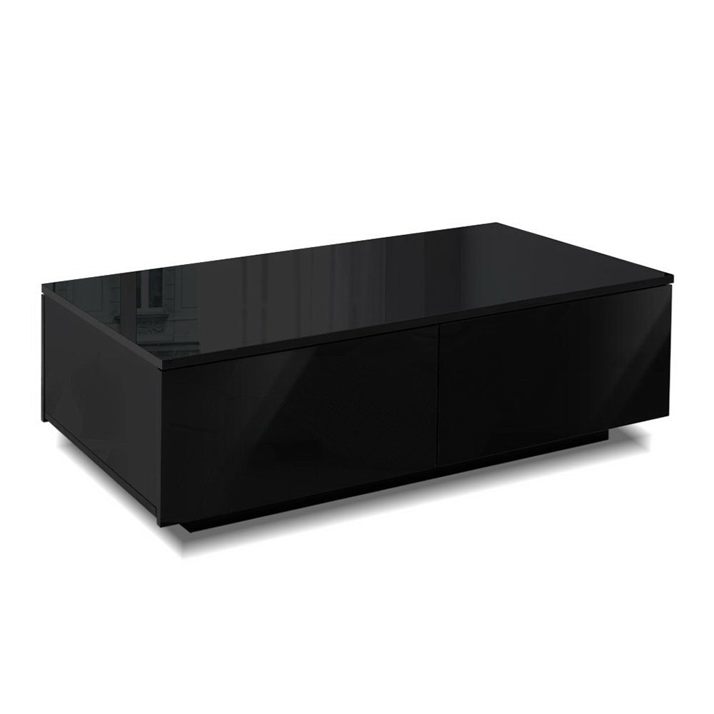 Coffee Table 4 Drawers Black Trevi