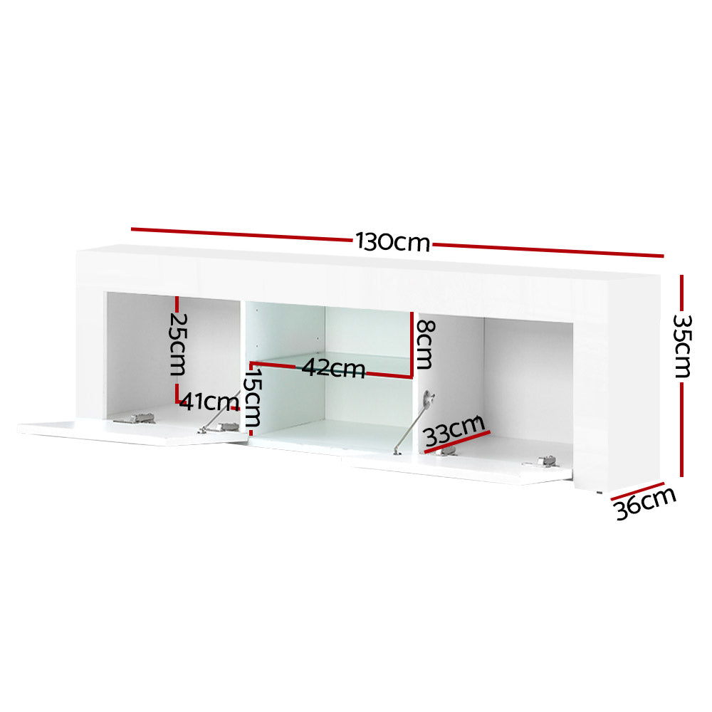 Entertainment Unit TV Cabinet 130cm White Ivan