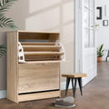 2-Compartment Shoe Cabinet ‚Äì Oak