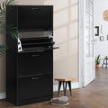 4-Compartment Shoe Cabinet ‚Äì Black