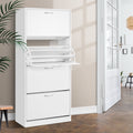 4-Compartment Shoe Cabinet ‚Äì White