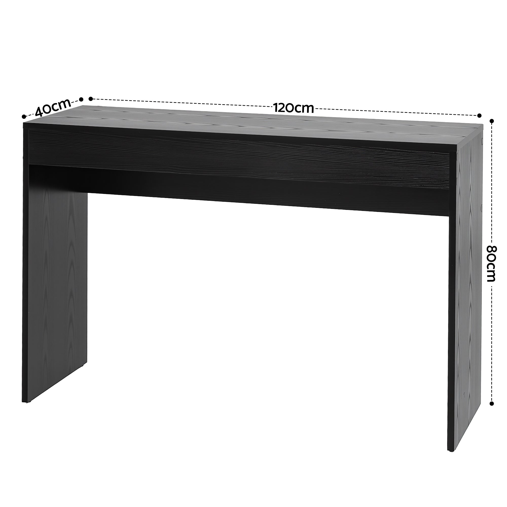 Console Table 120CM Hallway Entryway Sofa Table with Storage - Black