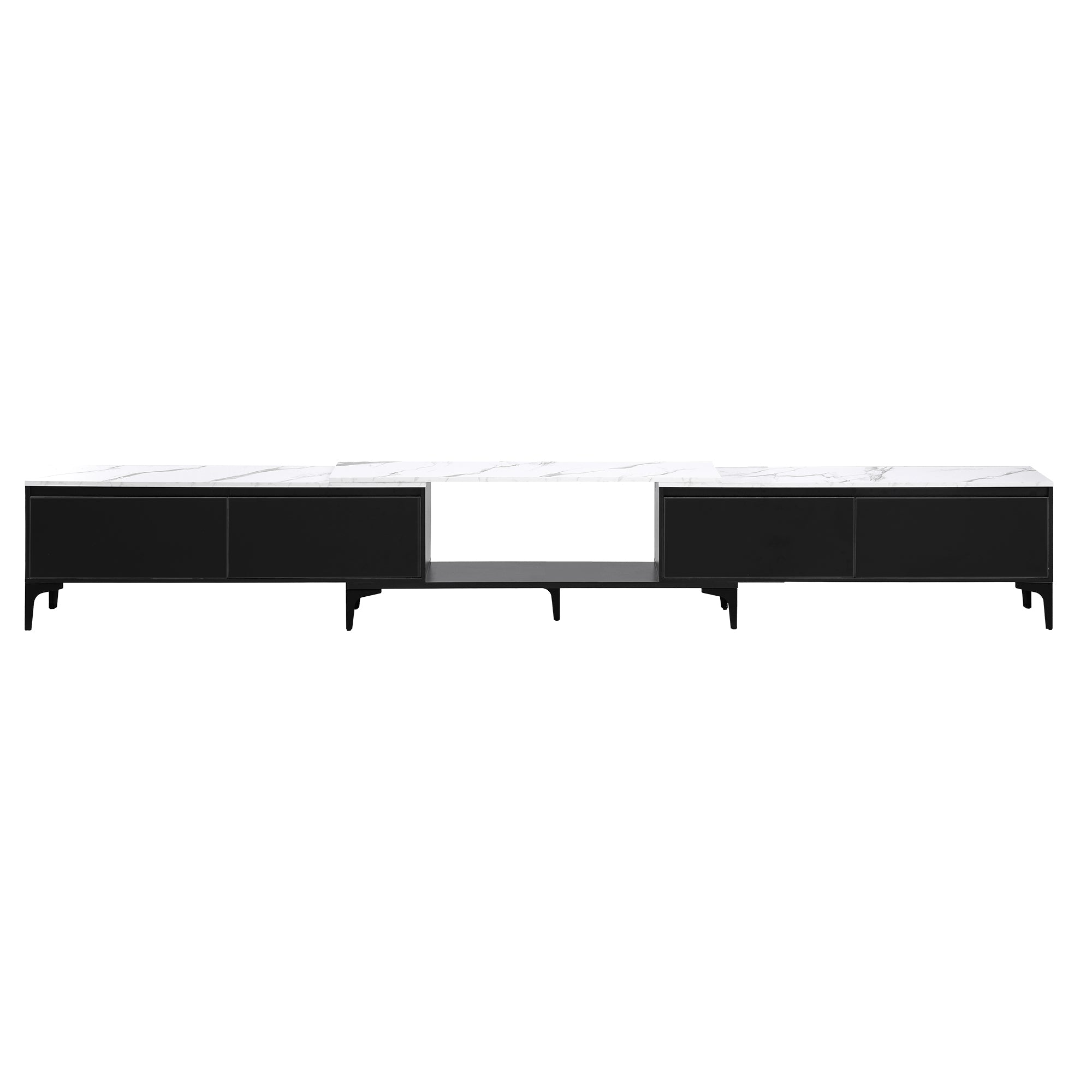 TV Cabinet Entertainment Unit Stand Extendable Black