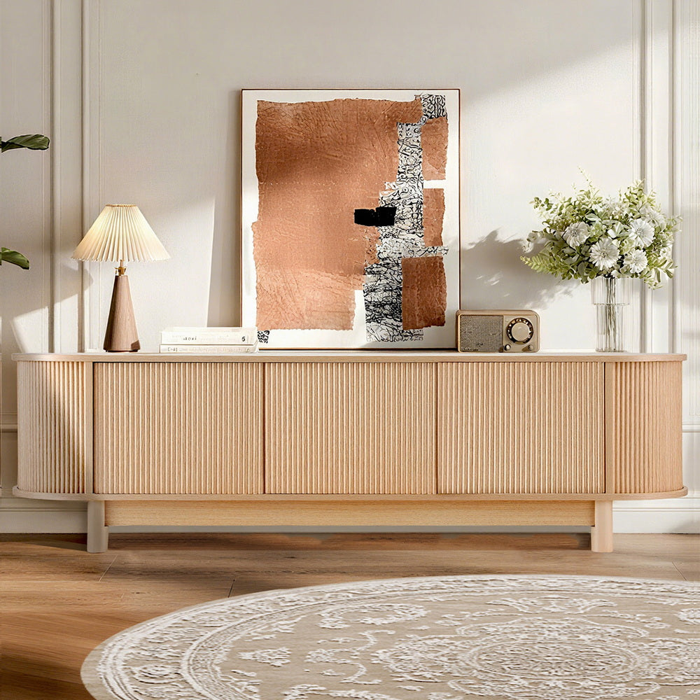 TV Unit Entertainment Unit Storage Cabinet 160cm Pine