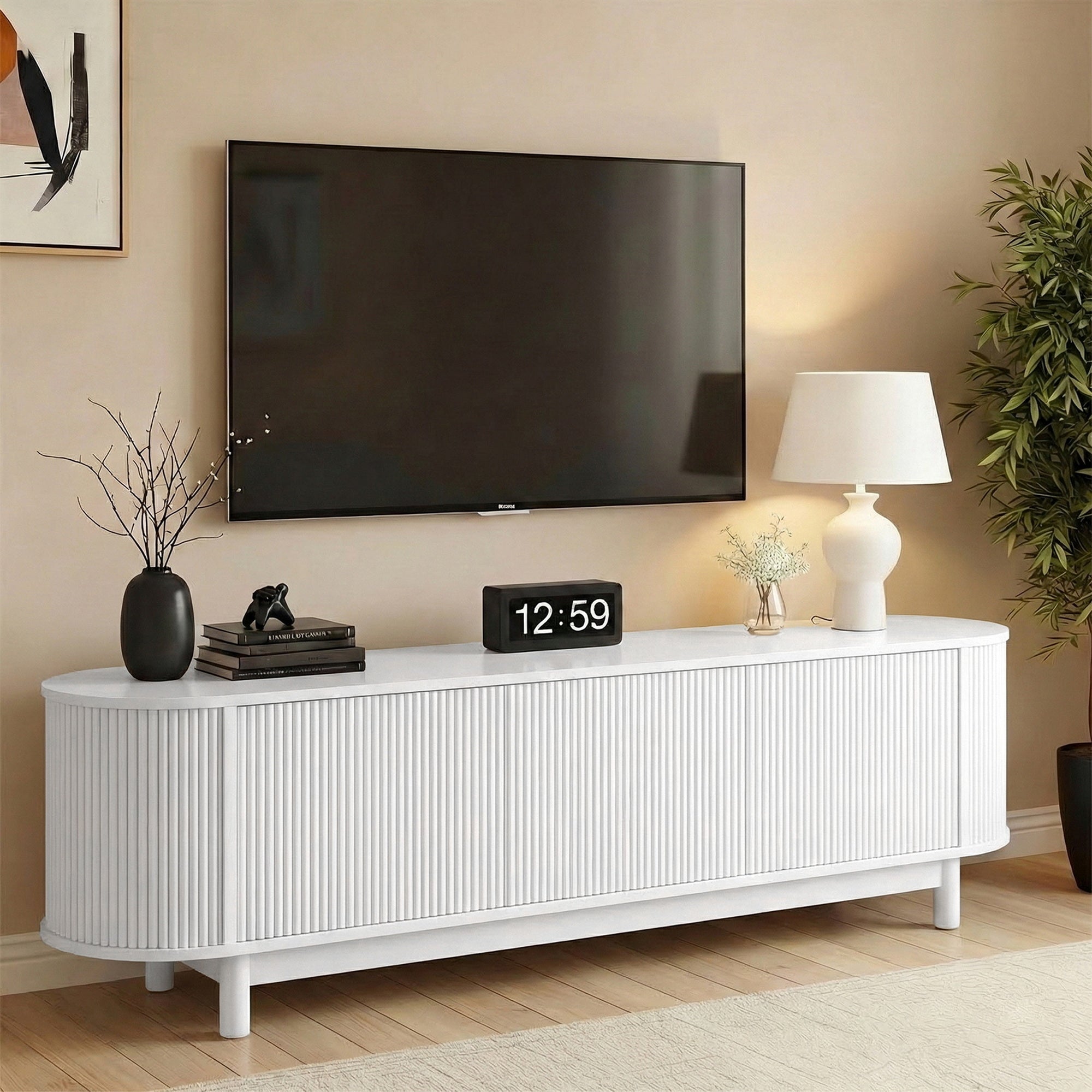 TV Unit Entertainment Unit Storage Cabinet 160cm White