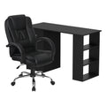 Computer Desk 120cm Executive Office Chair Set PU Leather High Back Black