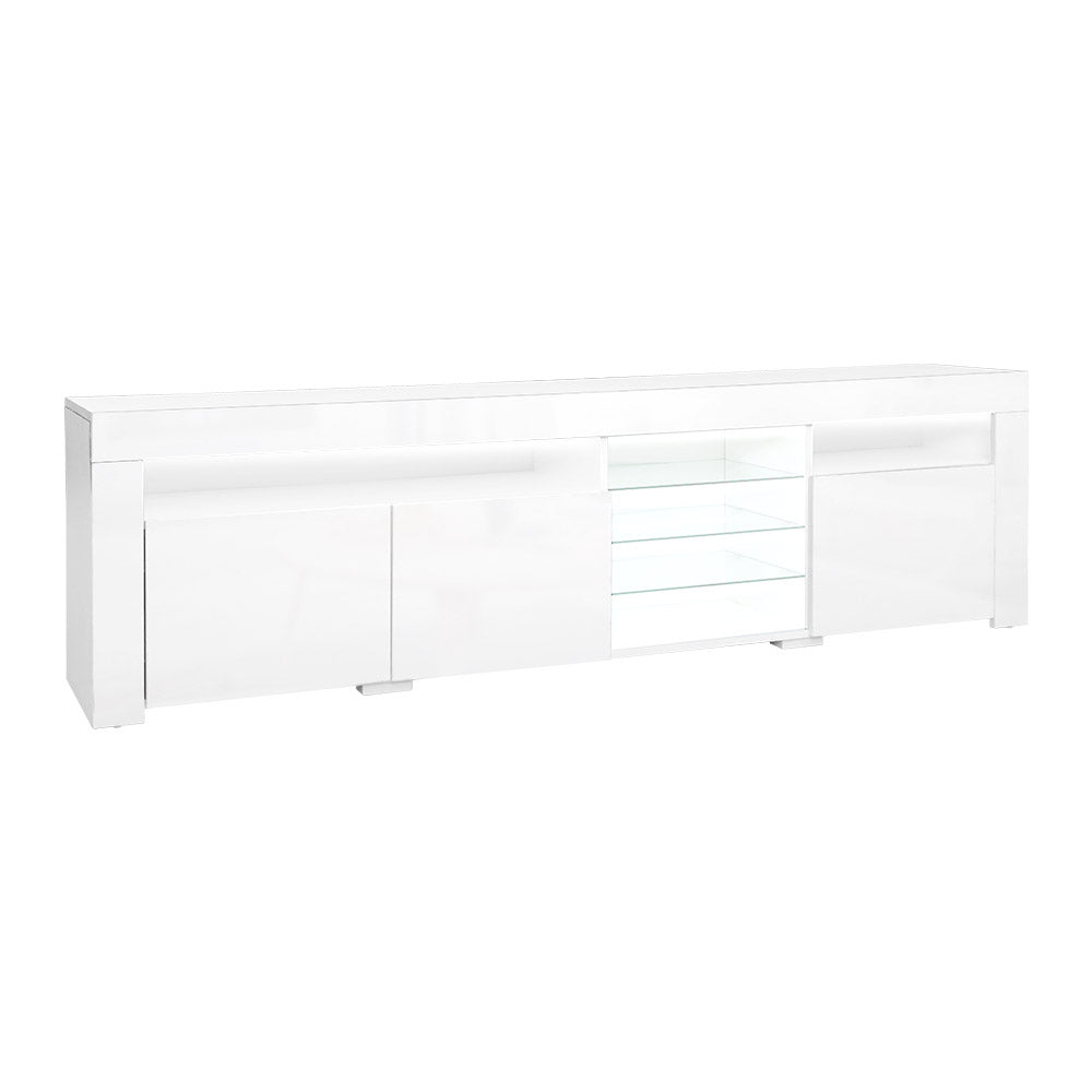 Entertainment Unit TV Cabinet LED 180cm White Bobi