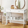 Console Table 2 Drawers 100CM White Chole