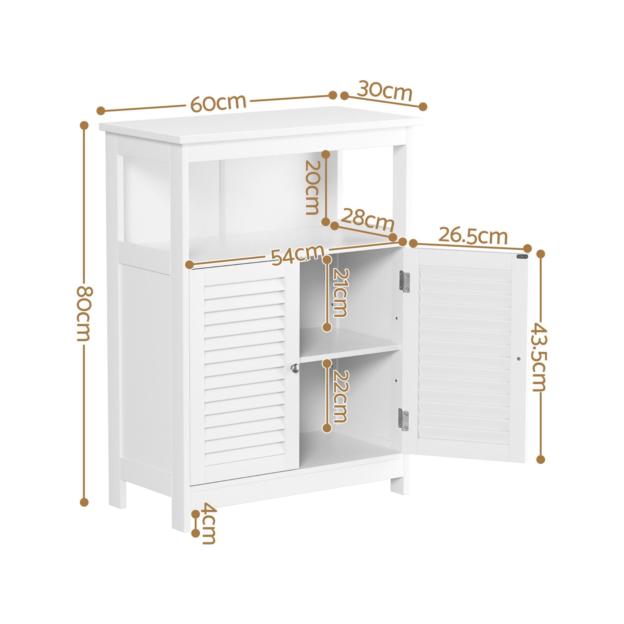 2x Buffet Sideboard Cabinet Server Cupboard Kitchen Bathroom Storage IVOR