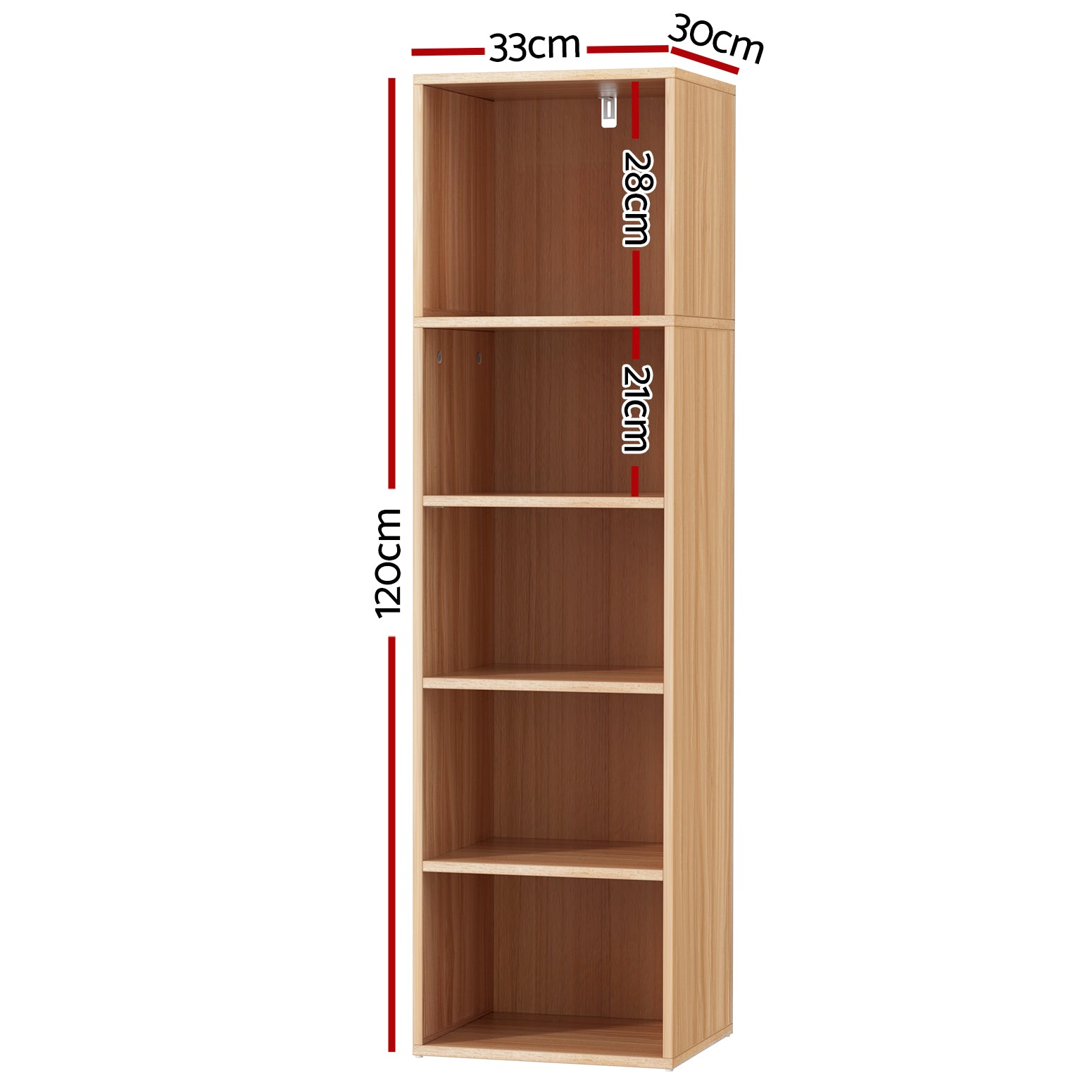 5 Tier MILO Bookshelf Pine - Pine