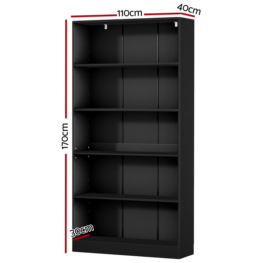 5 Tier ANTON Bookshelf - Black