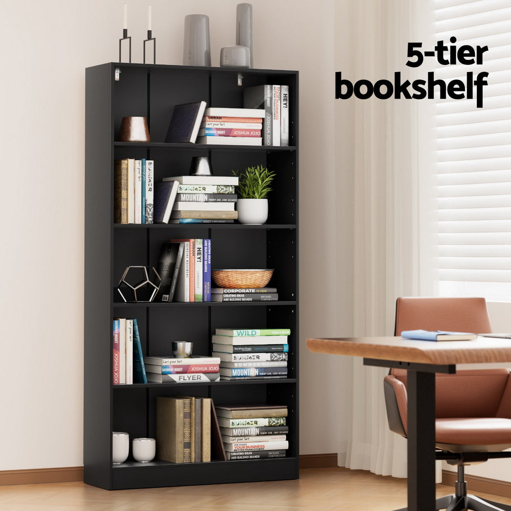 5 Tier ANTON Bookshelf - Black