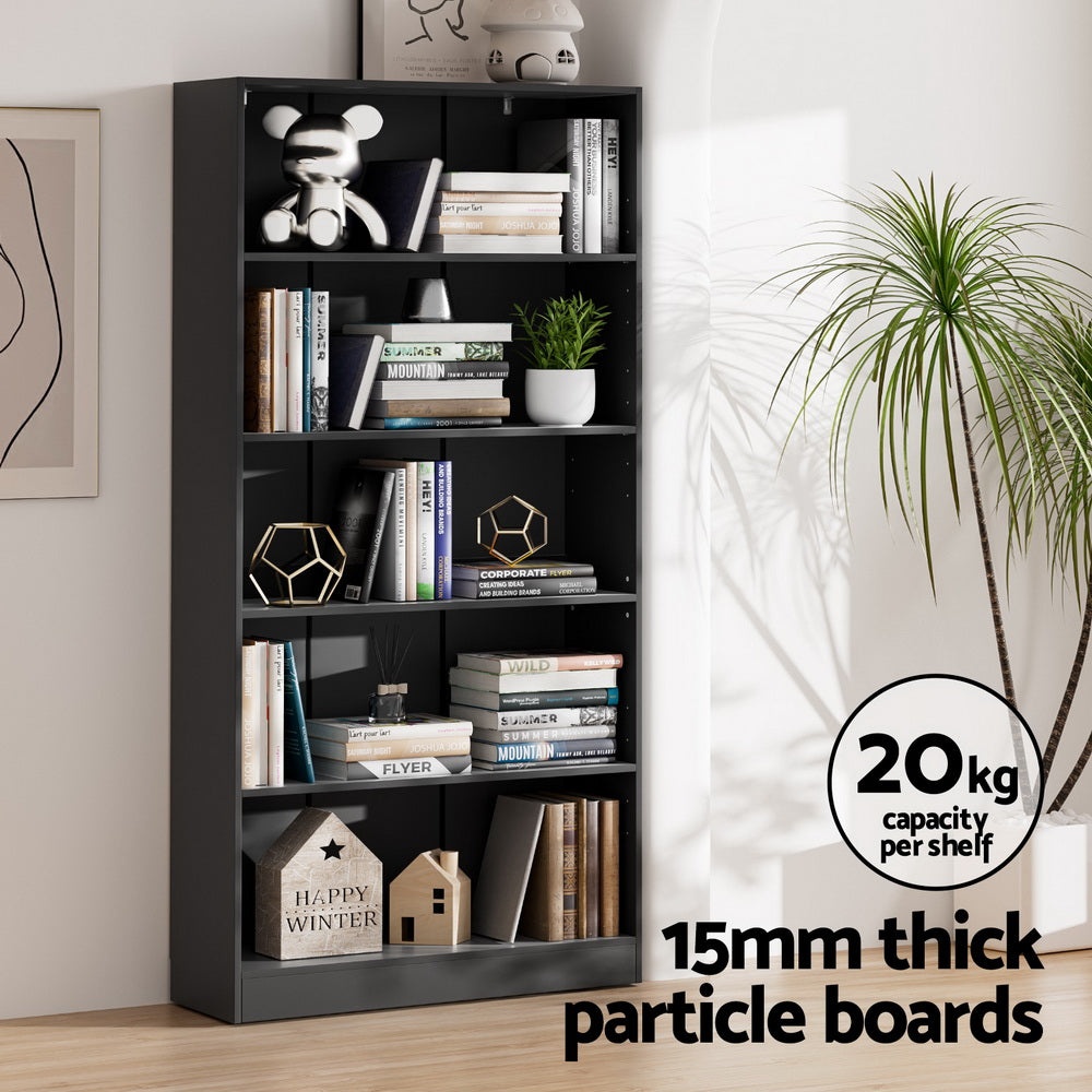 5 Tier ANTON Bookshelf - Black