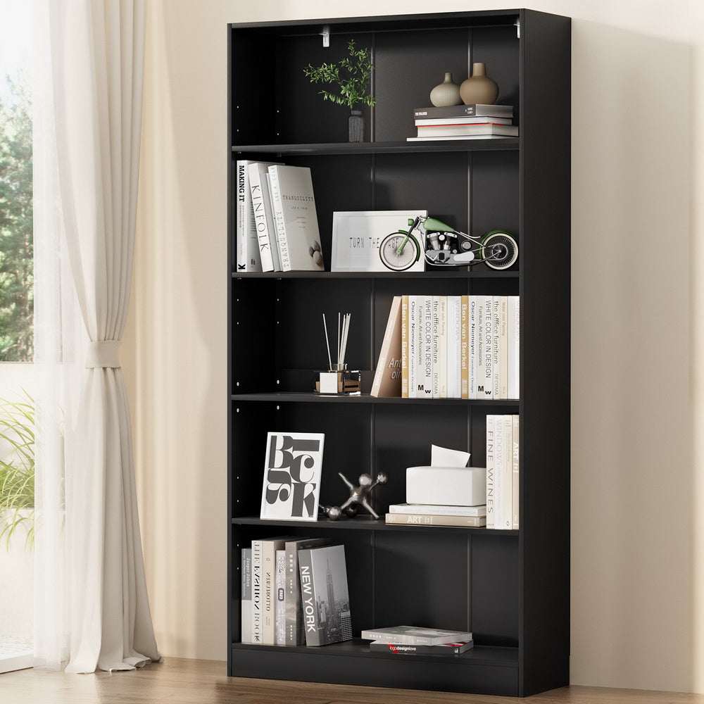 5 Tier ANTON Bookshelf - Black