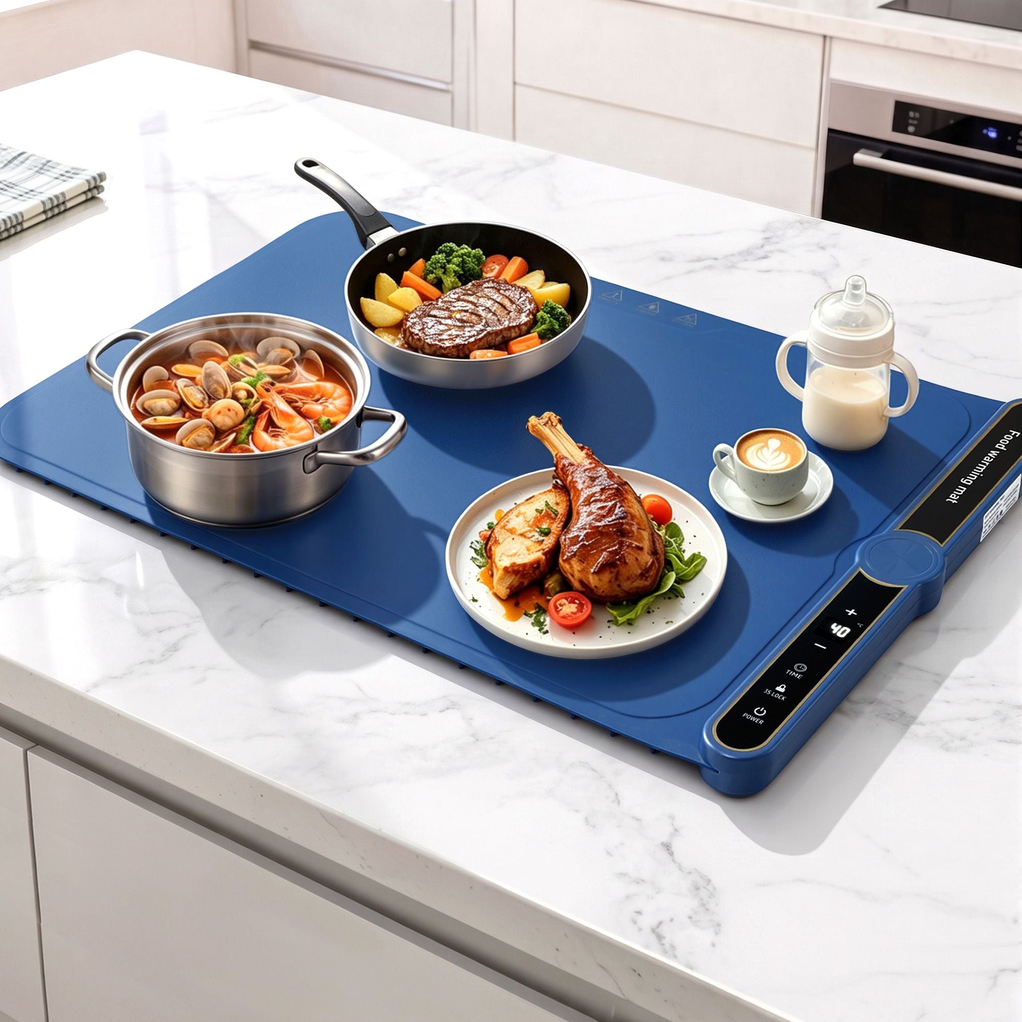 Food Warming Mat 60 x 38cm Electric Food Warmer With Timer