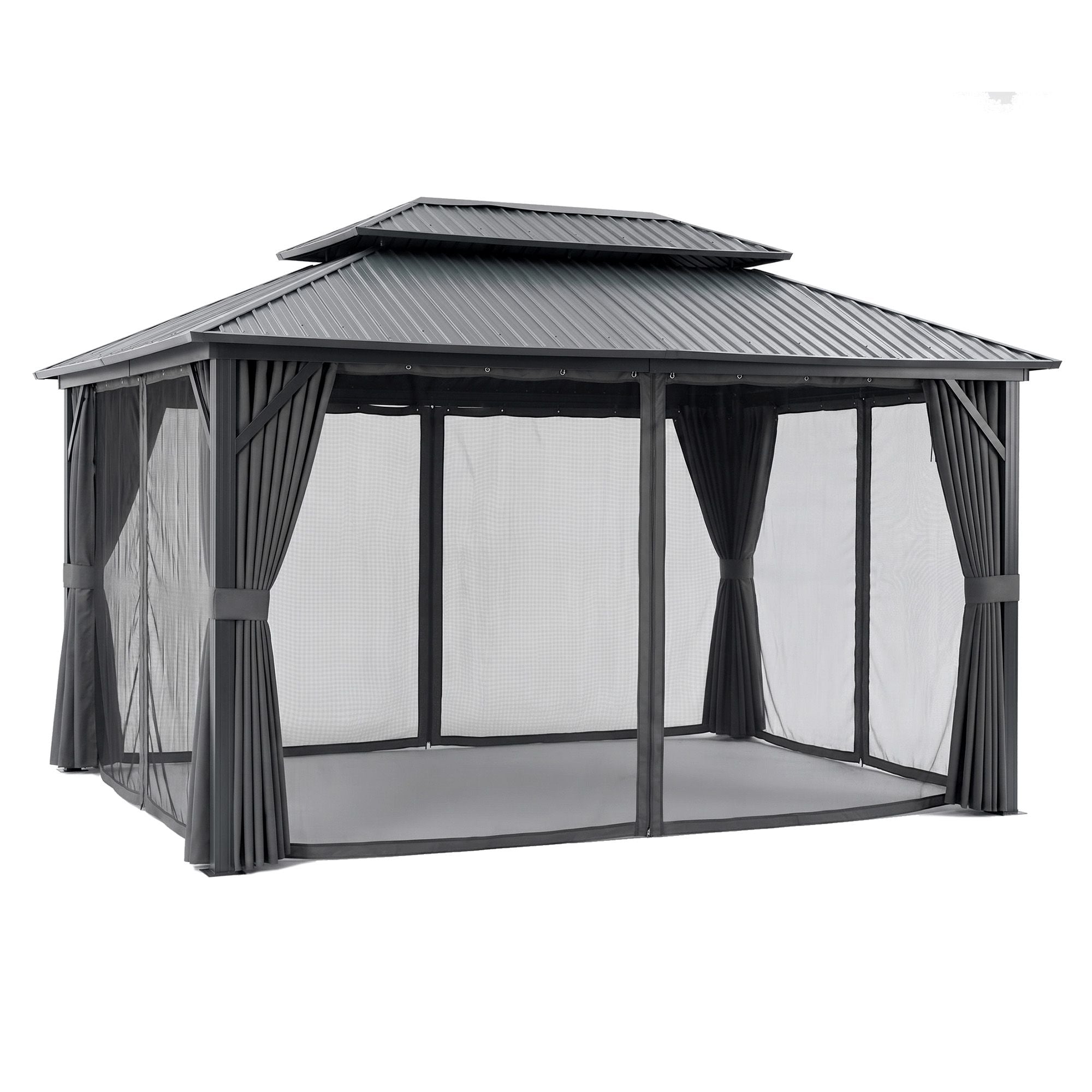 3x4.25m Gazebo Hardtop Steel Roof Outdoor Pavilion