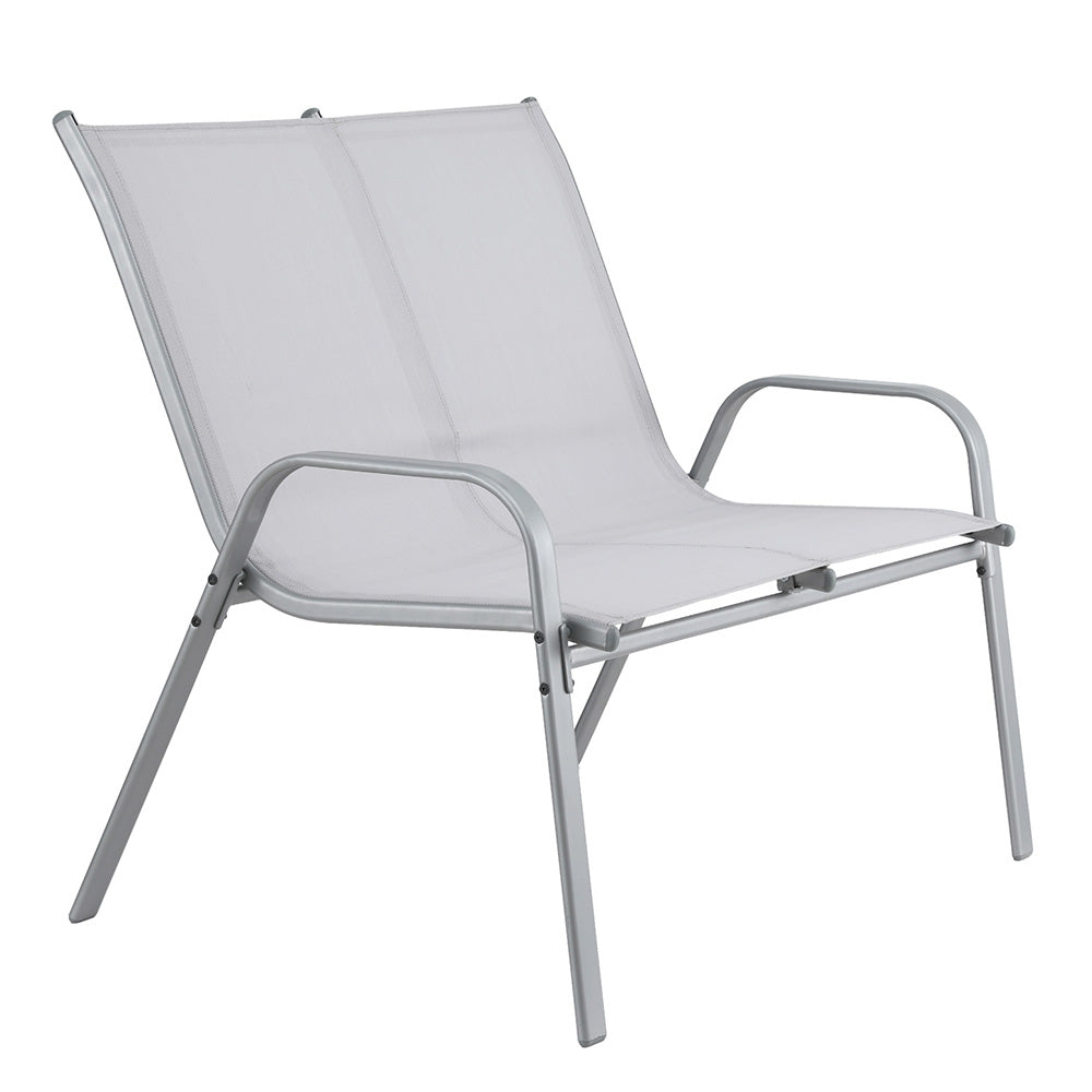 Garden Bench Seat Steel Outdoor Patio Park Lounge Backyard Chair Grey