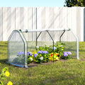 Mini Greenhouse PE Cover Green House Roll-Up Zippered Door