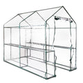 Greenhouse 1.2x1.9x1.9M Walk in Green House Tunnel Clear Garden Shed 4 Shelves