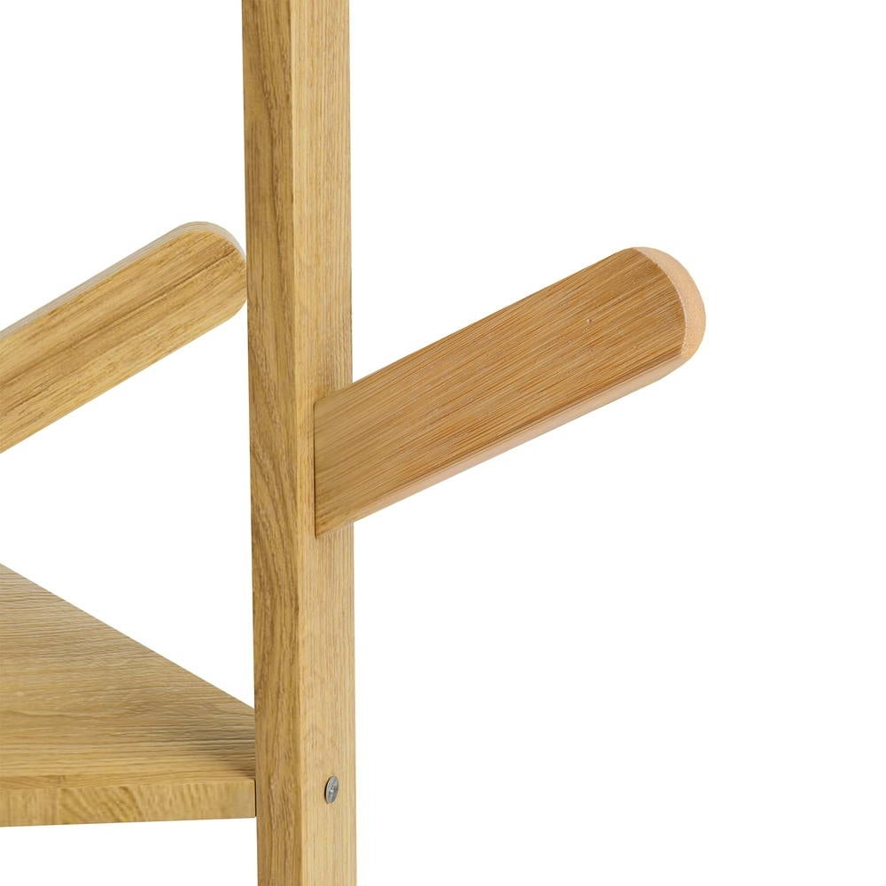 Clothes Rack Airer Coat Stand 9 Hooks Bamboo - Pine