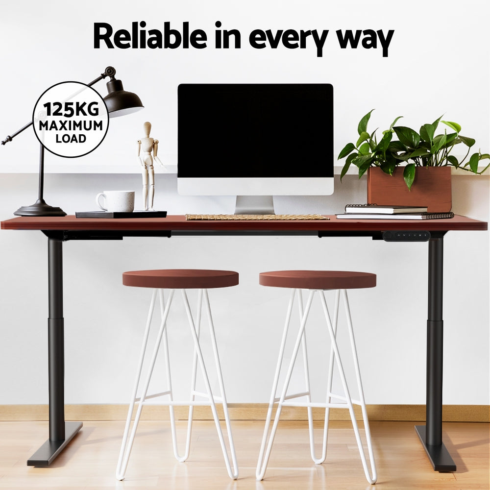 Standing Desk Motorised Electric Dual Motor Walnut 120CM