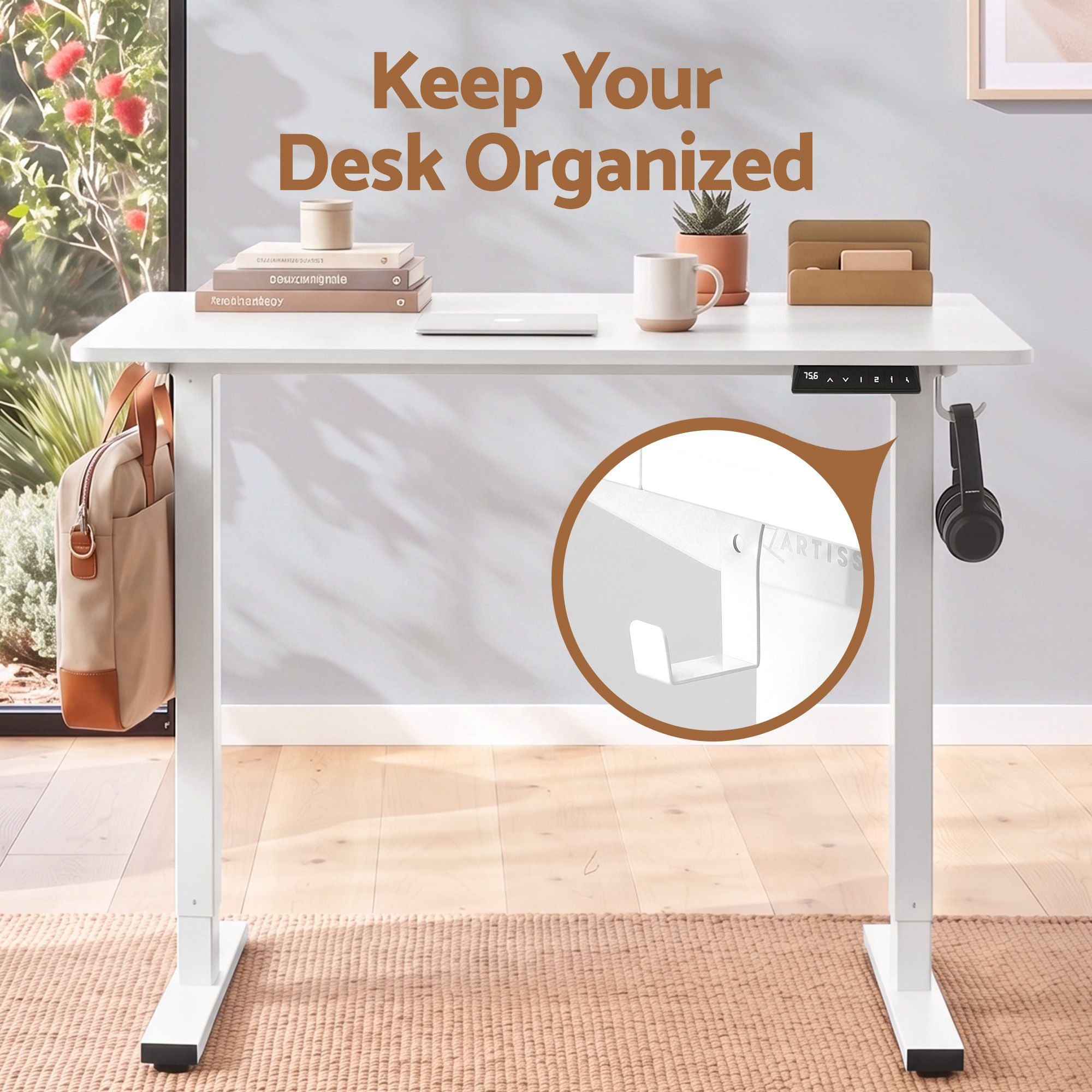 Standing Desk Electric Adjustable Ergonomic Office Table 100cm - White