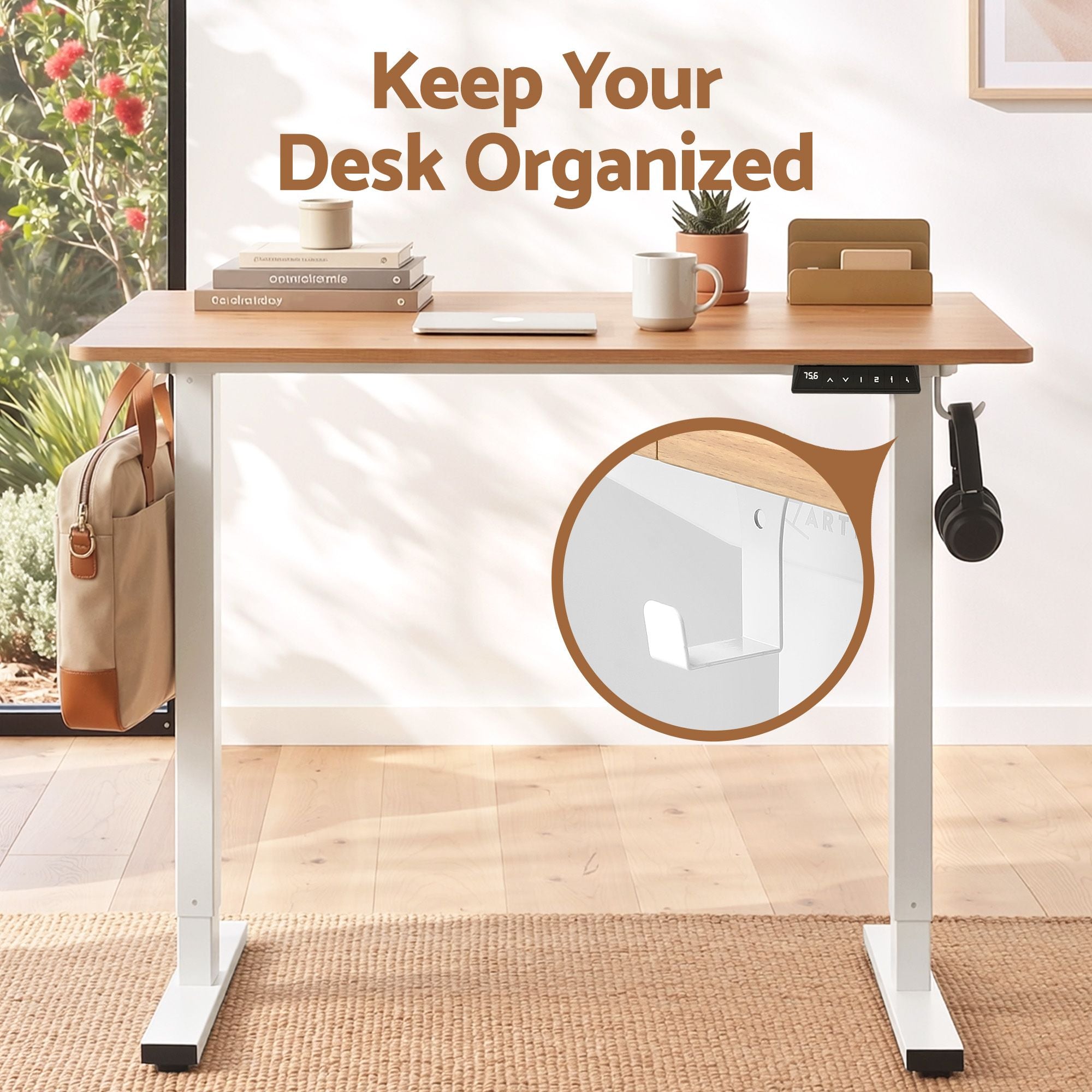 Standing Desk Electric Adjustable Ergonomic Office Table 100cm - Oak